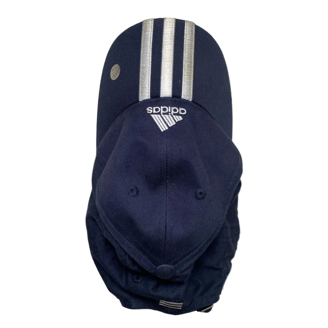 Adidas Navy and White 3 Stripe Cap