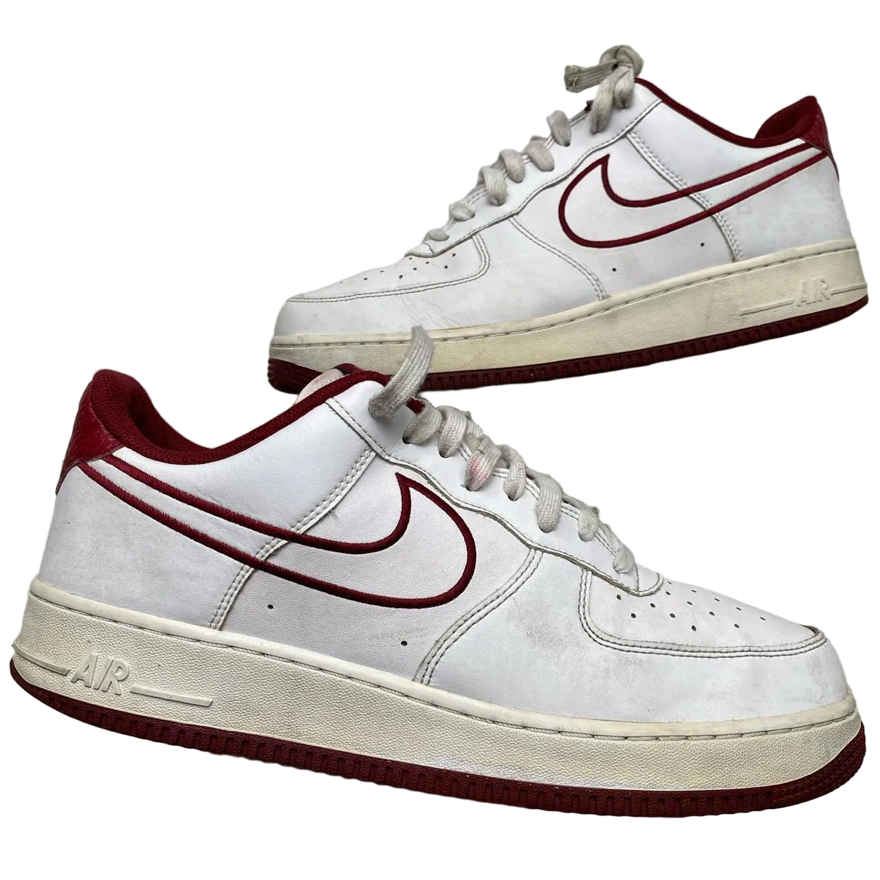 Nike Air Force 1 White and Burgundy (UK 11)