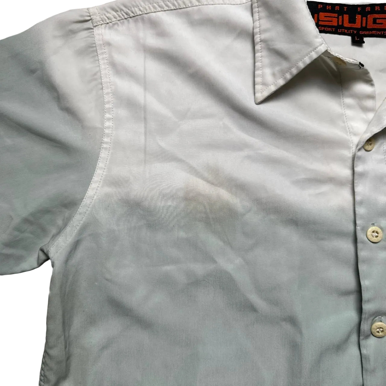 Phat Farm Vintage Silk Bull Hummer Print Shirt (L)