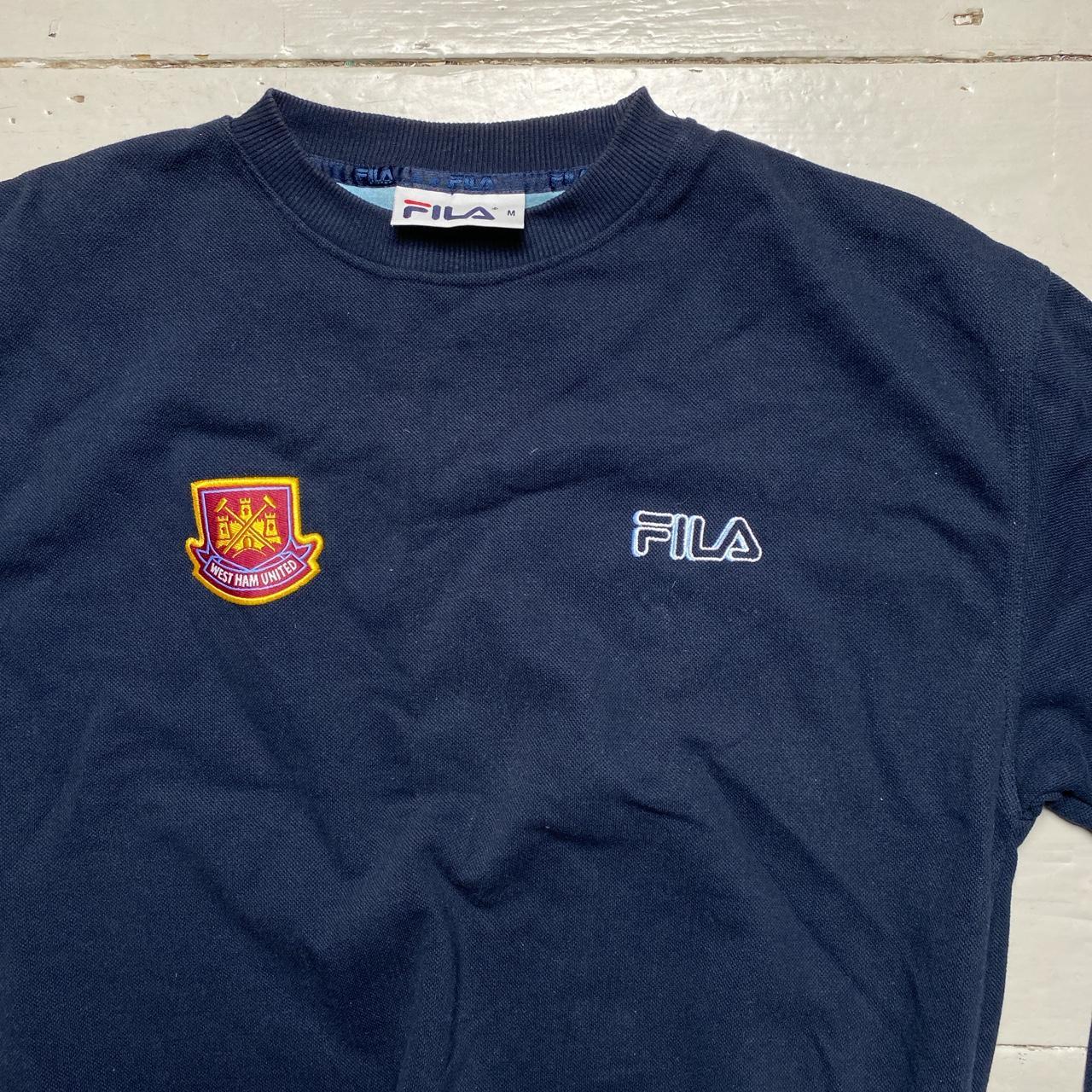 West Ham Vintage Fila Jumper Navy