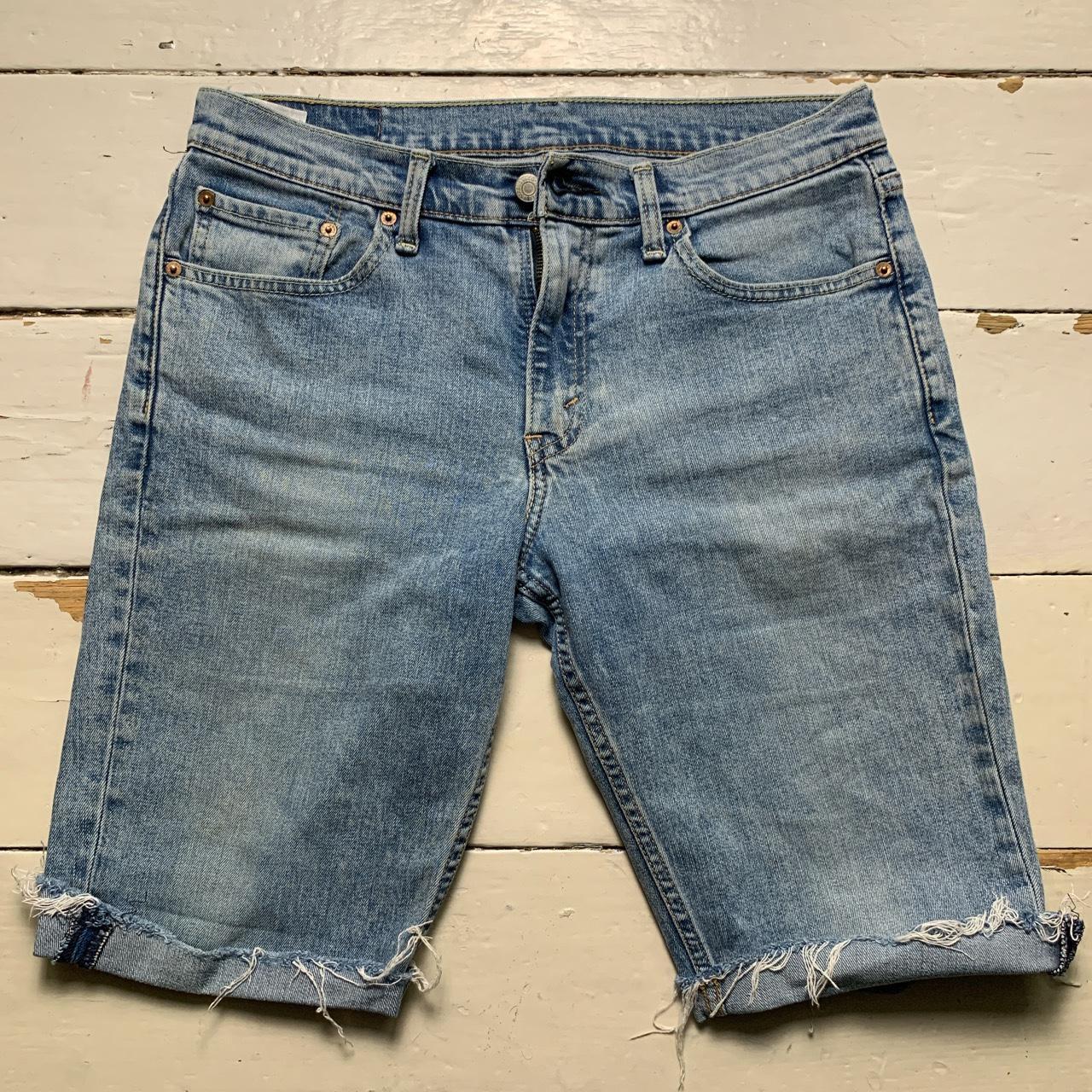 Levis 511 Light Blue Distressed Jean Short Jorts