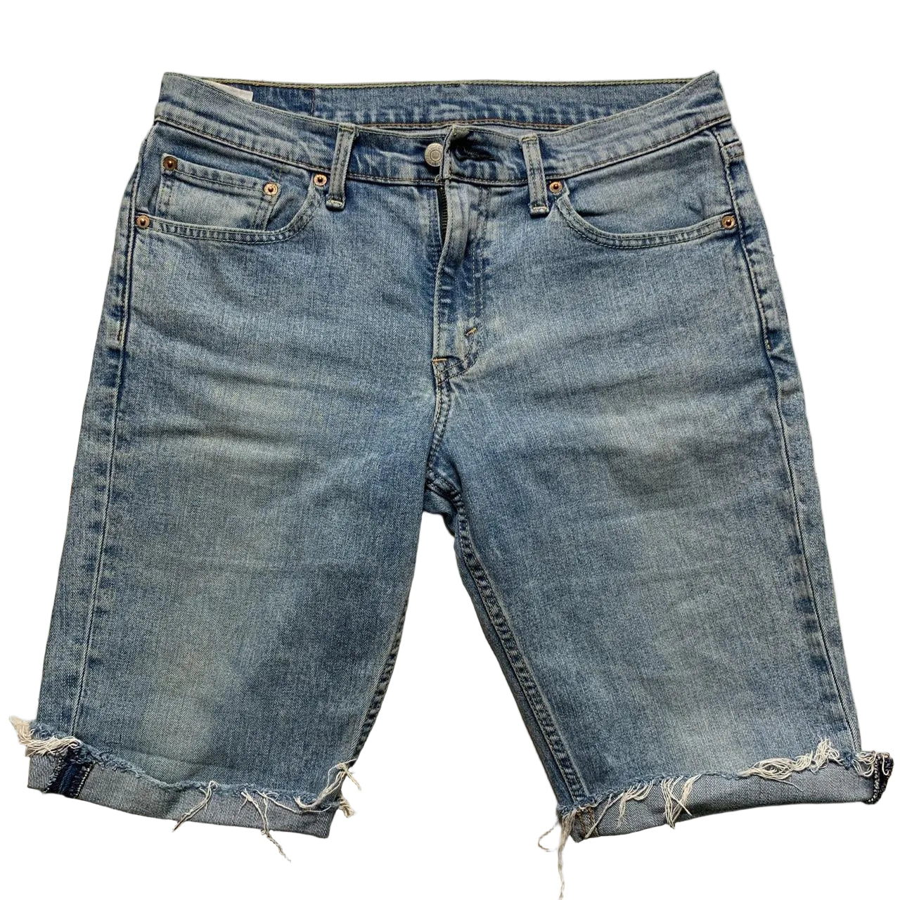 Levis 511 Light Blue Distressed Jean Short Jorts (32W)