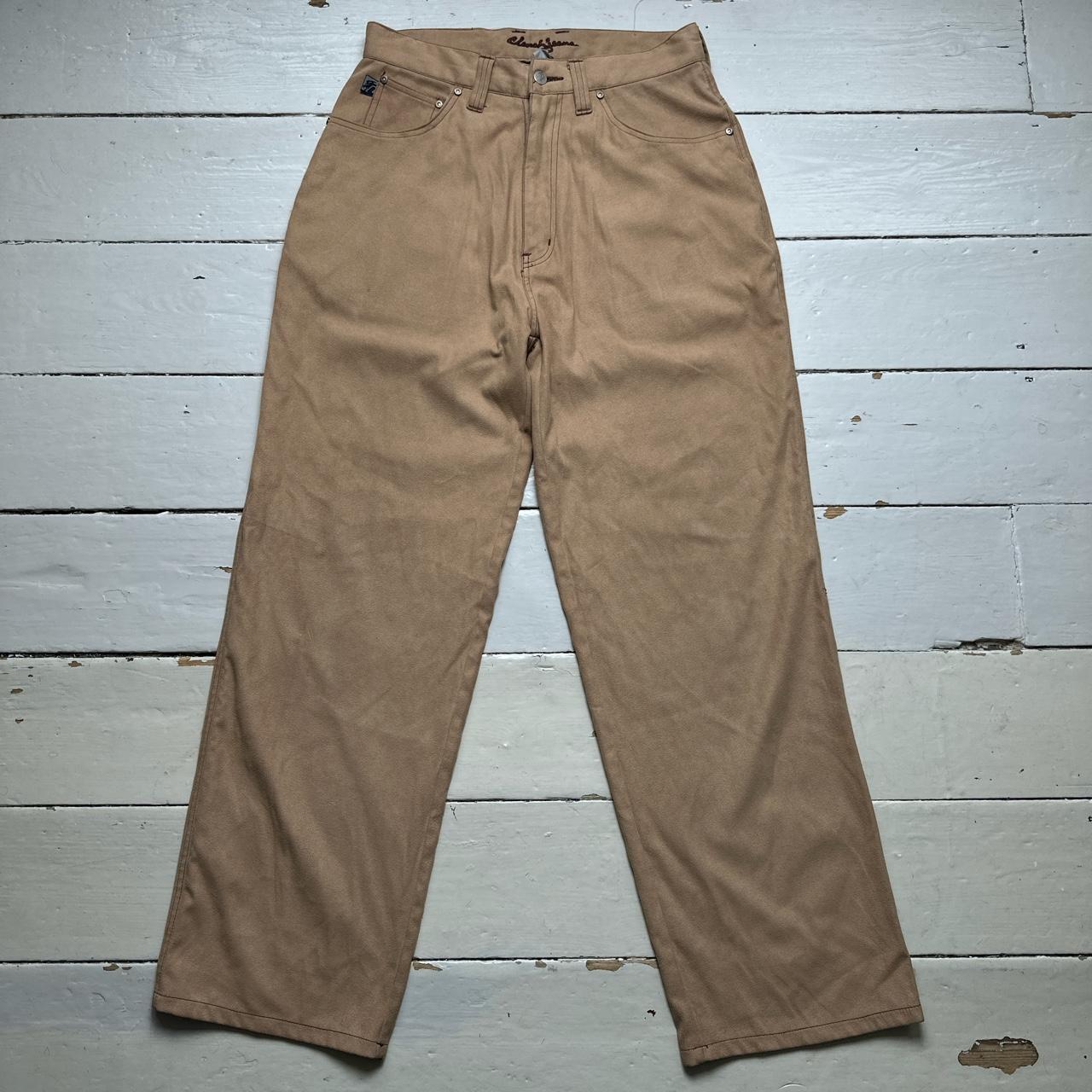Clench Jeans Vintage Baggy Soft Felt Cream and Brown