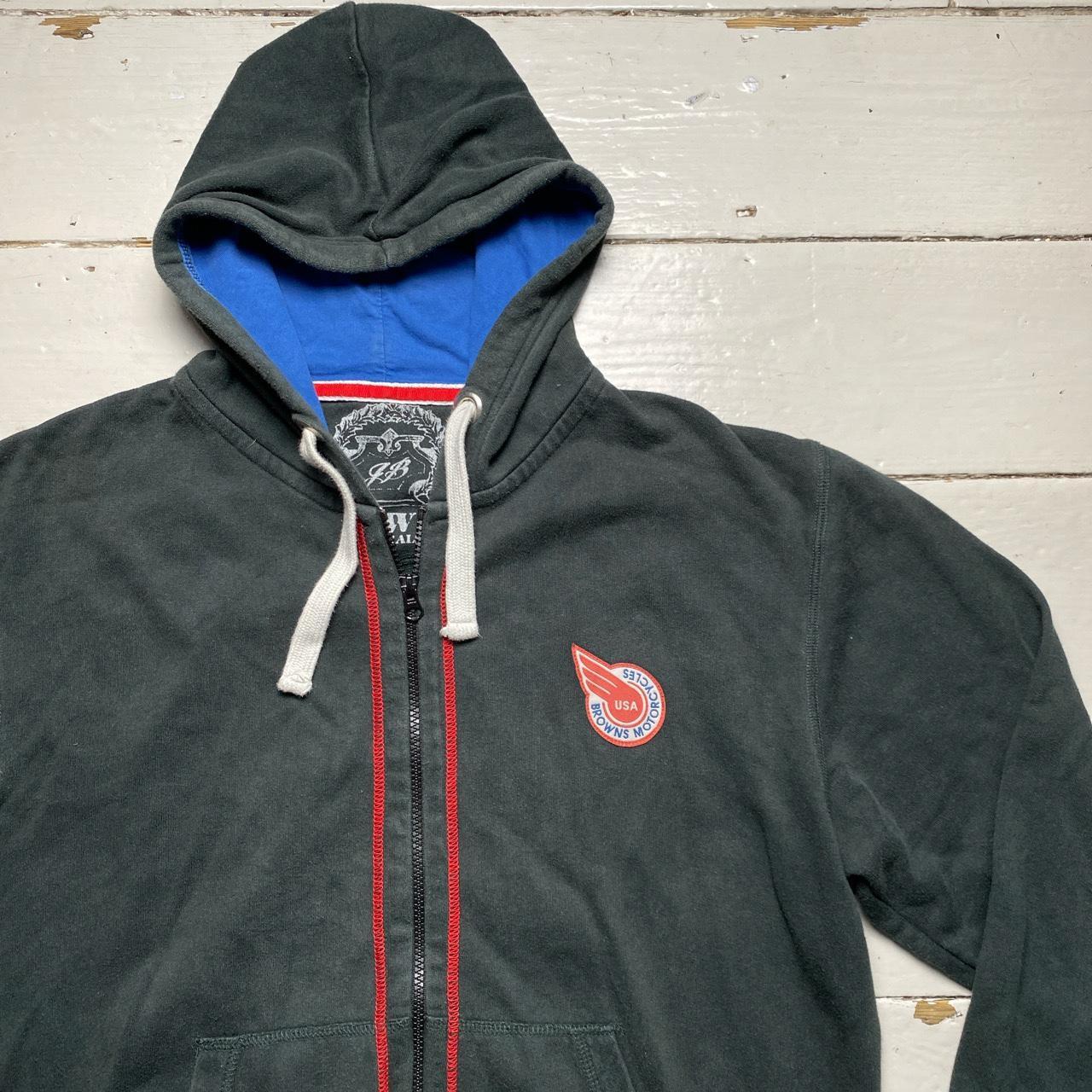Browns Motorcycles Racing Green Blue and Red Hoodie