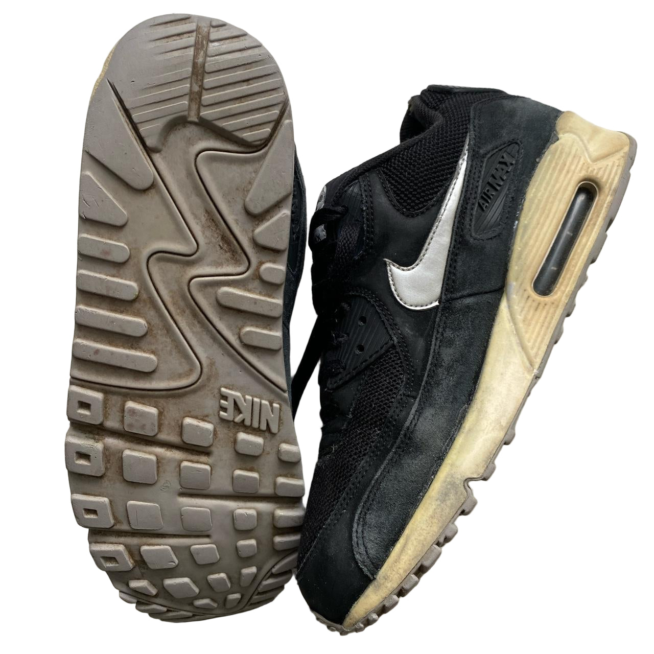 Nike Air Max 90 Black and Silver (UK 8)
