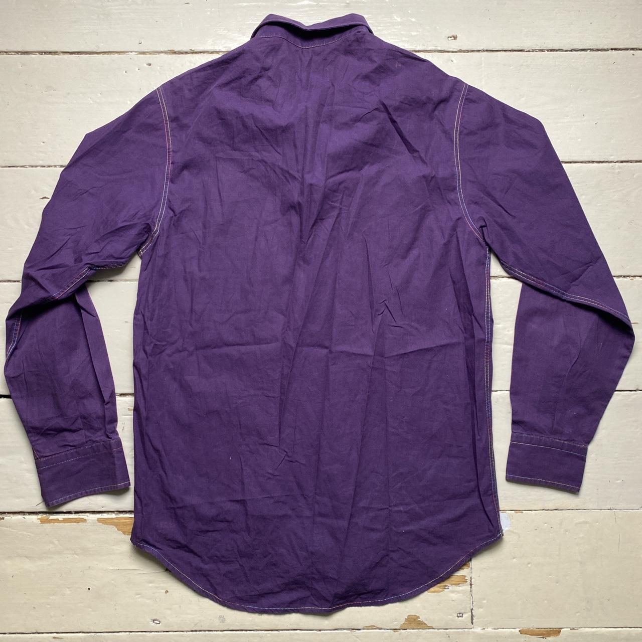 Moschino Vintage Purple Rainbow Stitch Shirt