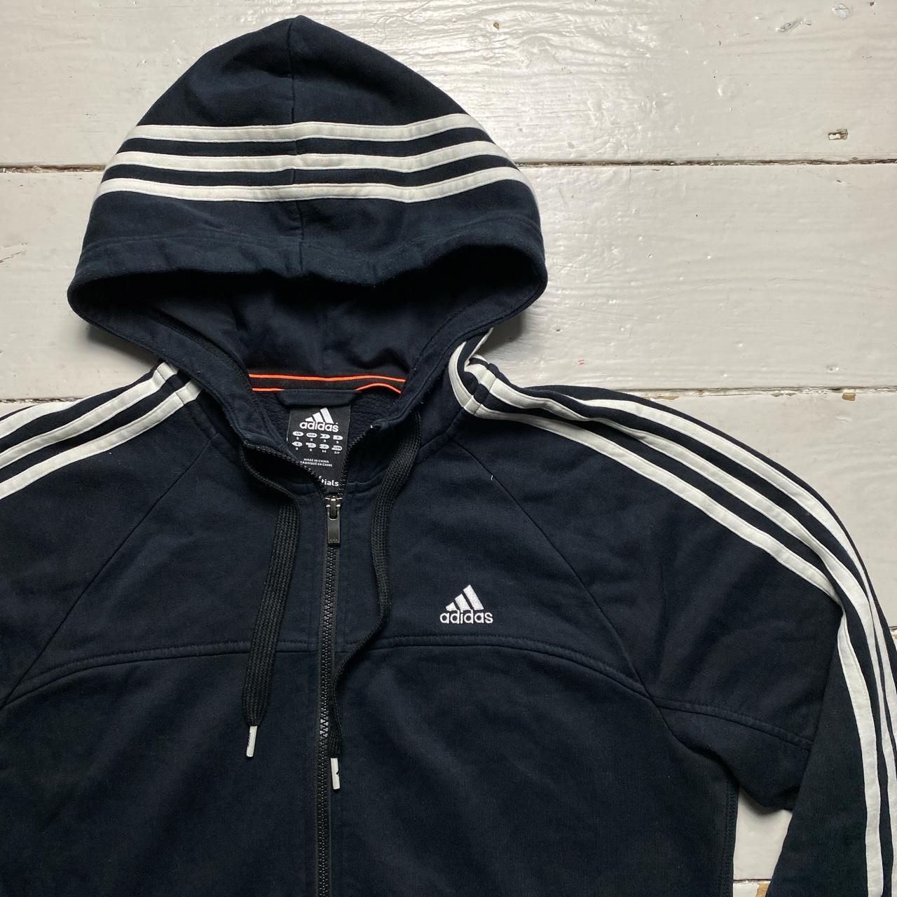 Adidas Performance Essentials Black and White Hoodie