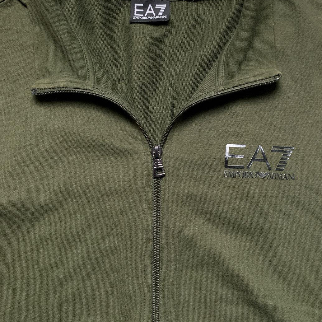 EA7 Olive Khaki Green Full Tracksuit (XL)