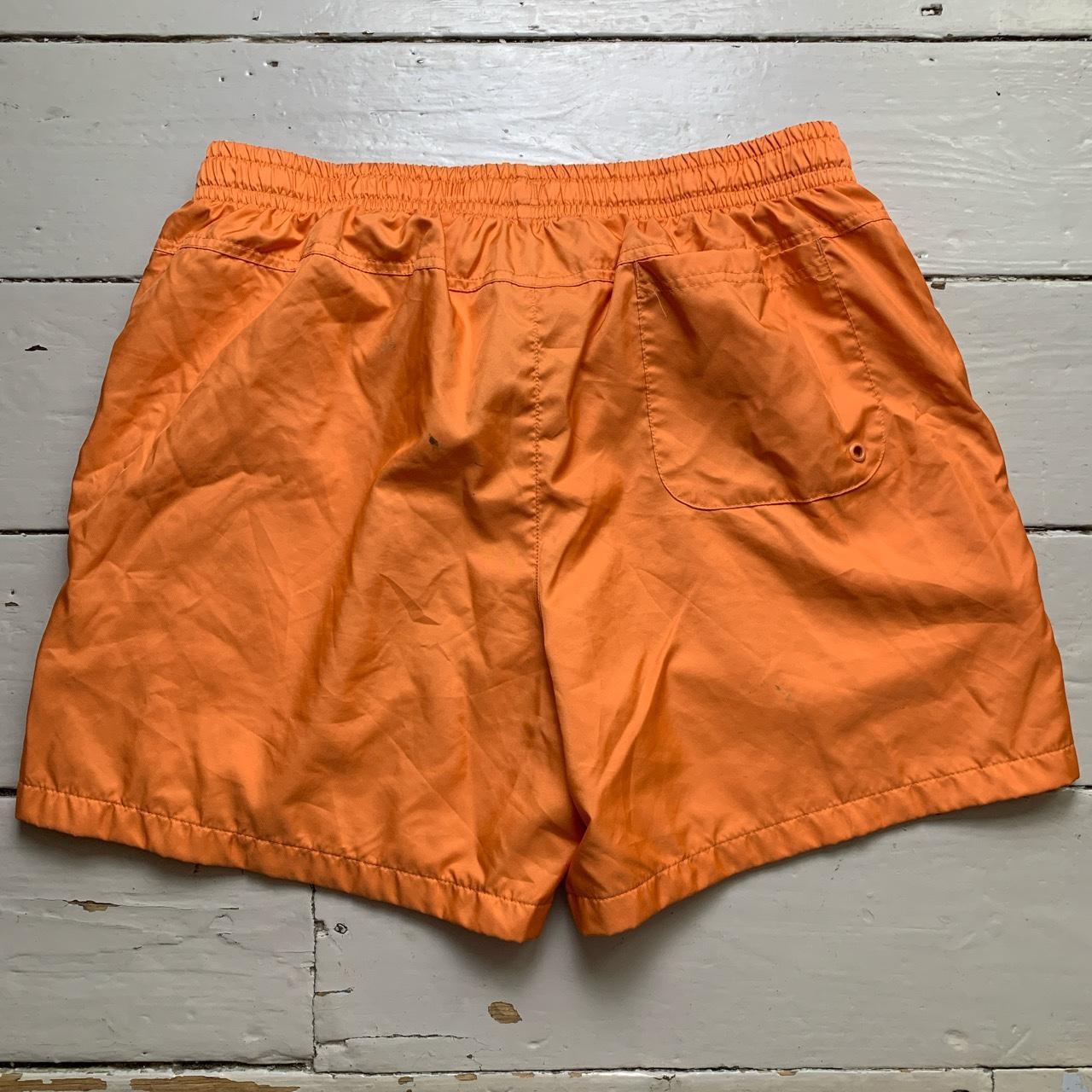 Nike Shell Swim Shorts Orange and White Swoosh
