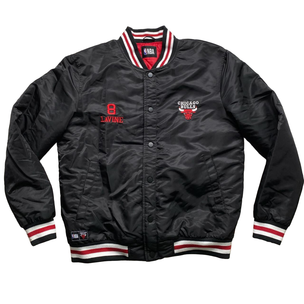 Chicago Bulls Lavine Number 8 Black Bomber Jacket (M)