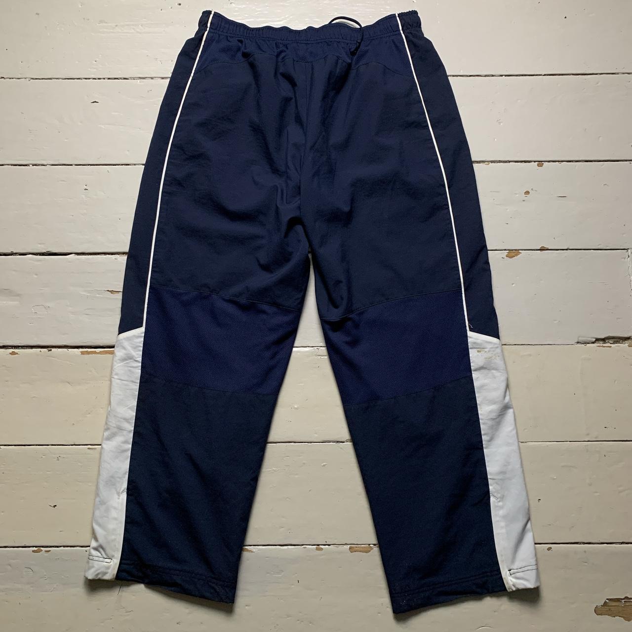 Nike Swoosh Vintage Baggy Track Pant Shell Bottoms Navy and White