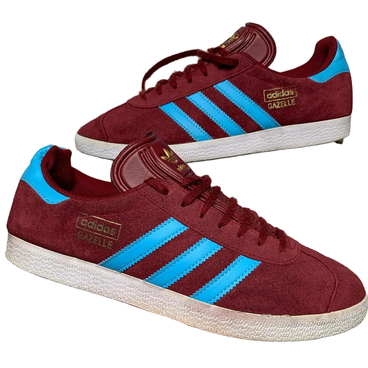 Adidas Gazelle Burgundy Claret and Blue West Ham Trainers (UK 9) Wear Garson Adidas Gazelle Burgundy Claret and Blue West Ham Trainers (UK 9) Wear Garson