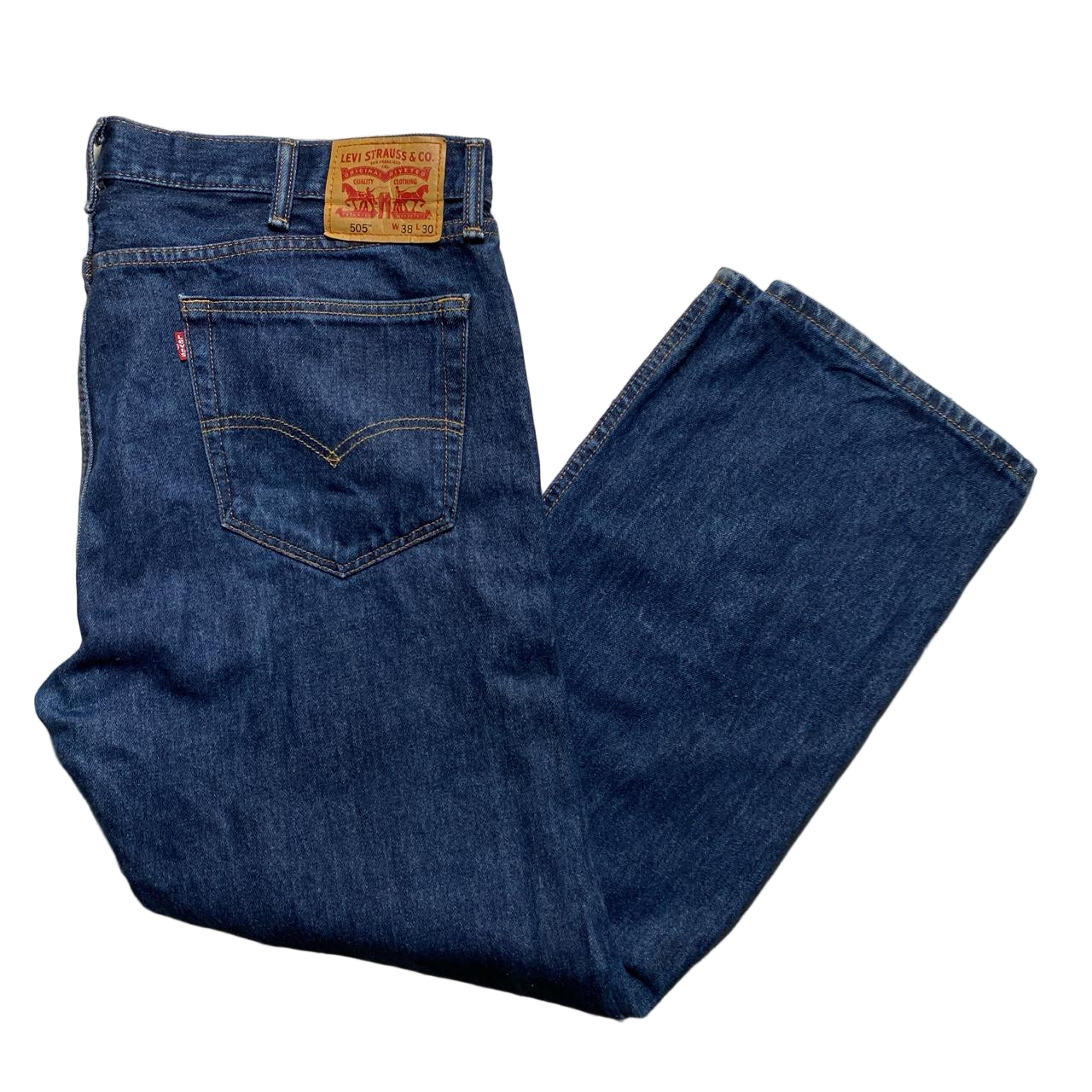 Levis Dark Navy 505 Baggy Jeans (38W)