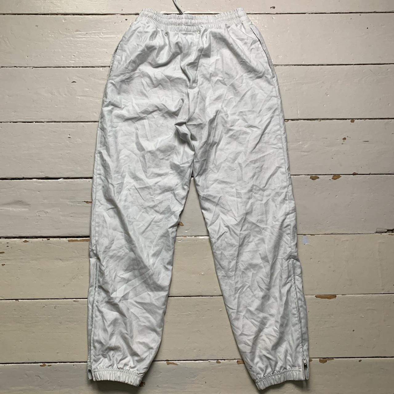 Sergio Tacchini Silver White and Navy Shell Baggy Tracksuit Jacket and Track Pant Shell Tracksuit