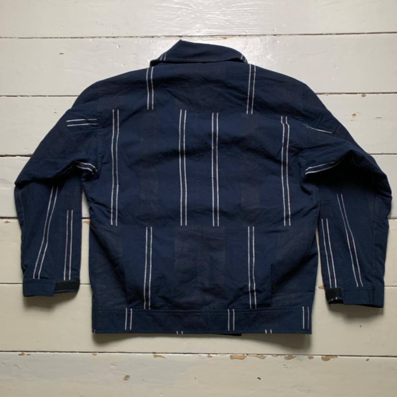Oliver Spencer Navy and White Stripe Jacket