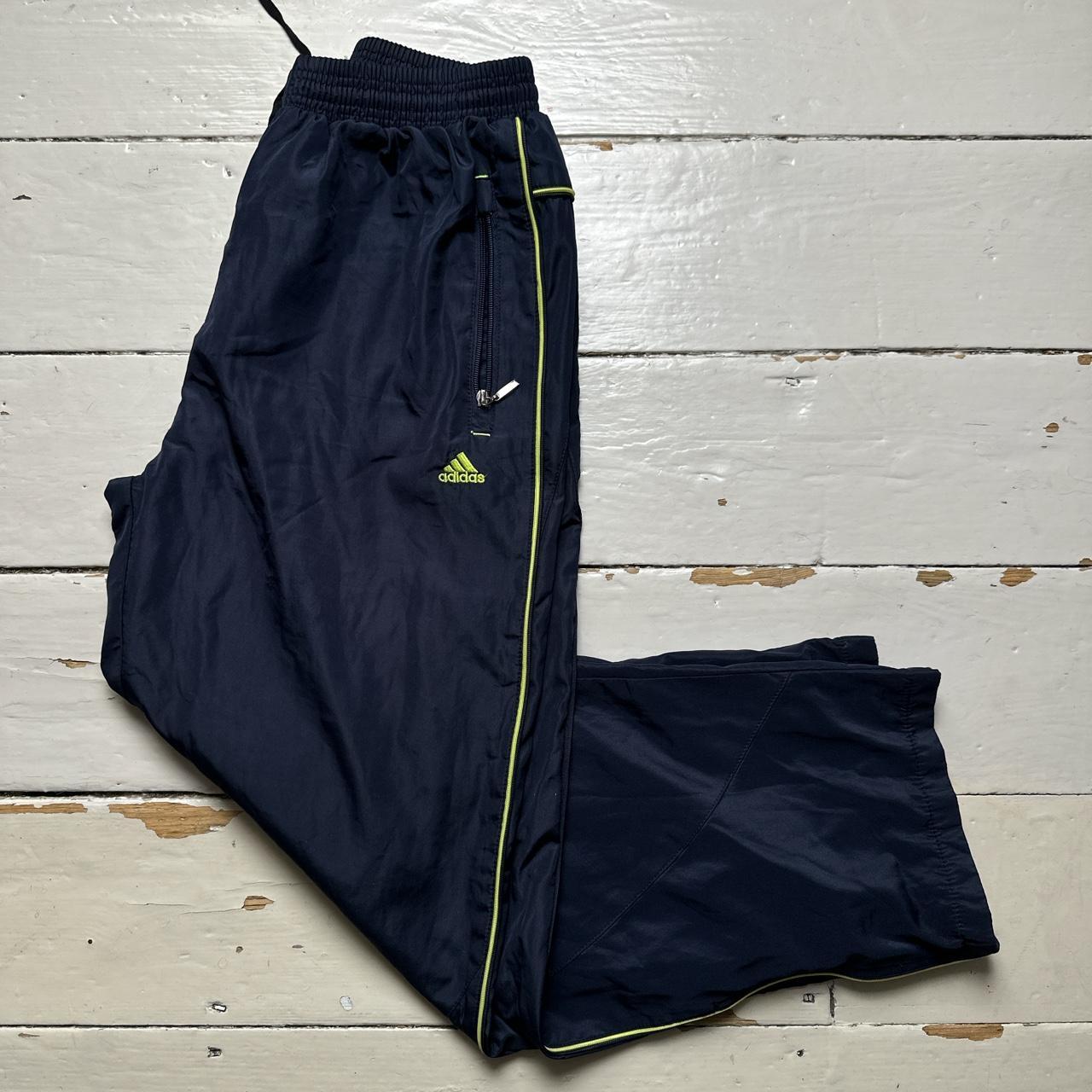 Adidas Vintage Navy and Green Track Pant Shell Bottoms