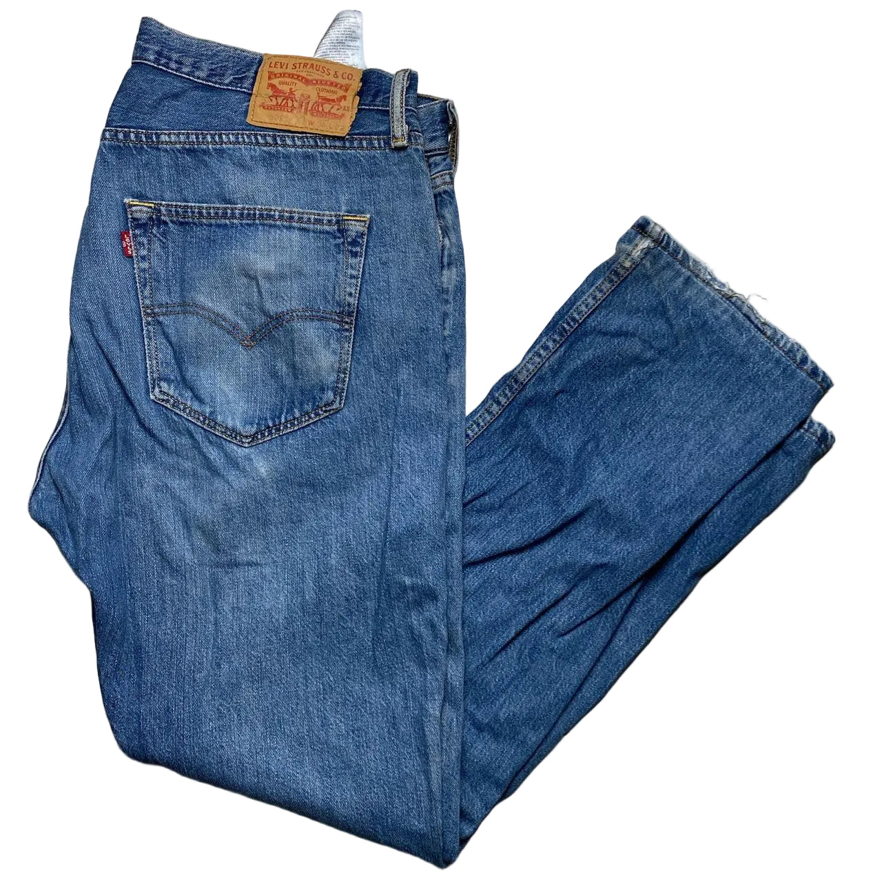 Levis 501 Light Blue Distressed Vintage Jeans (36W)