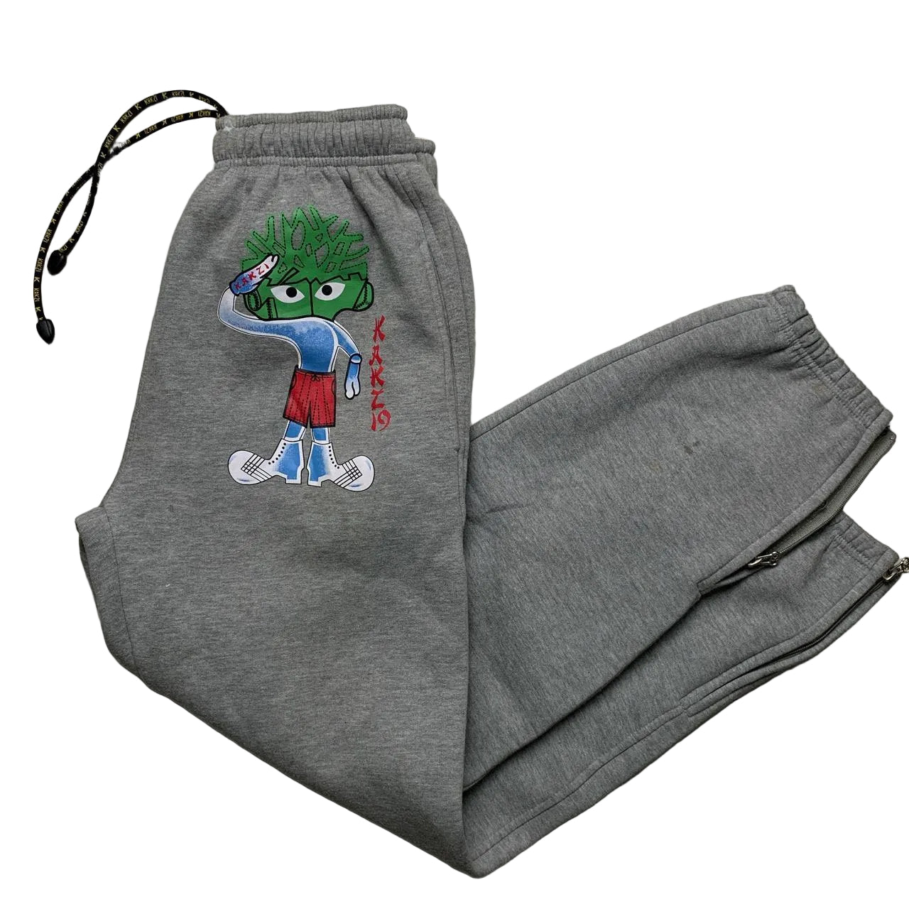 Kakzi Jeans Vintage Cartoon Grey Joggers (S)