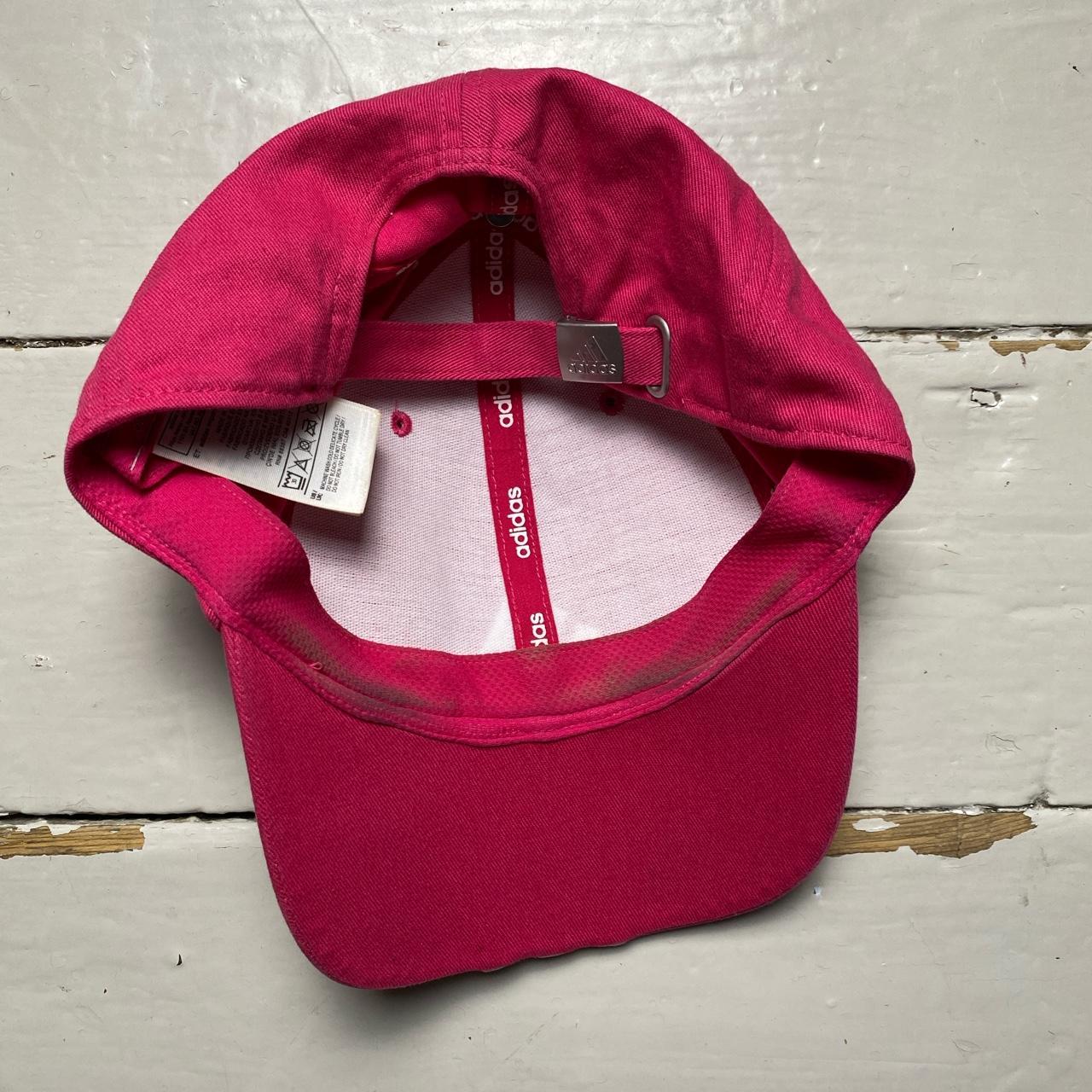 Adidas Pink and White Stripe Cap