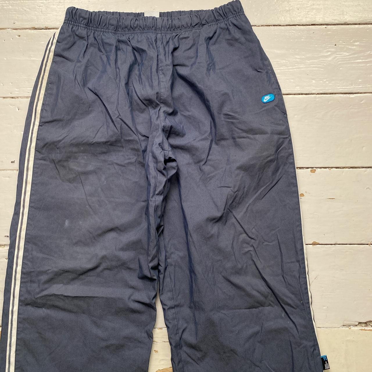 Nike Vintage Baggy Shell Track Pant Bottoms Navy and White