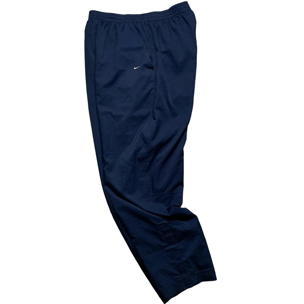 Nike Swoosh Navy and White Shell Trackpant Baggy Bottoms (L)