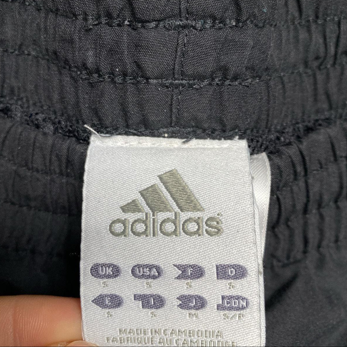 Adidas Black and White 3 Stripe Shell Trackpant Bottoms (S)