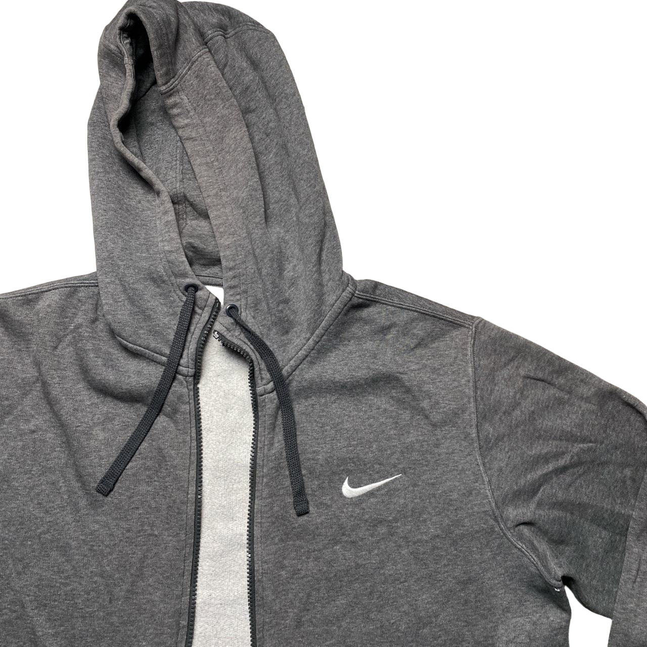 Nike Grey and White Swoosh Hoodie (M)