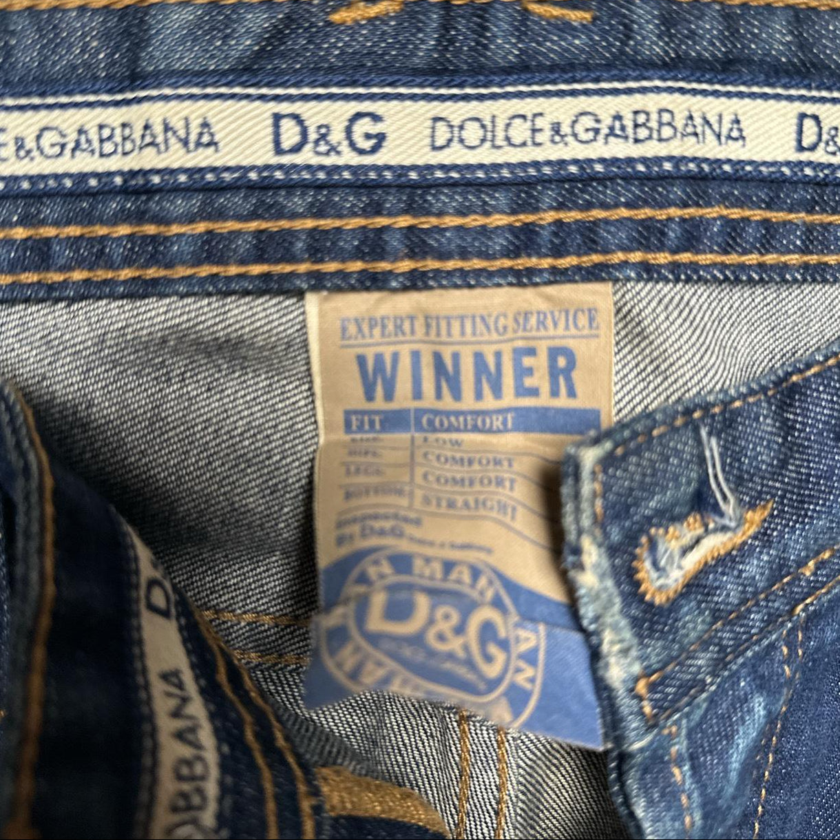 Dolce & Gabbana Silver Plaque Distressed Jeans (34W)
