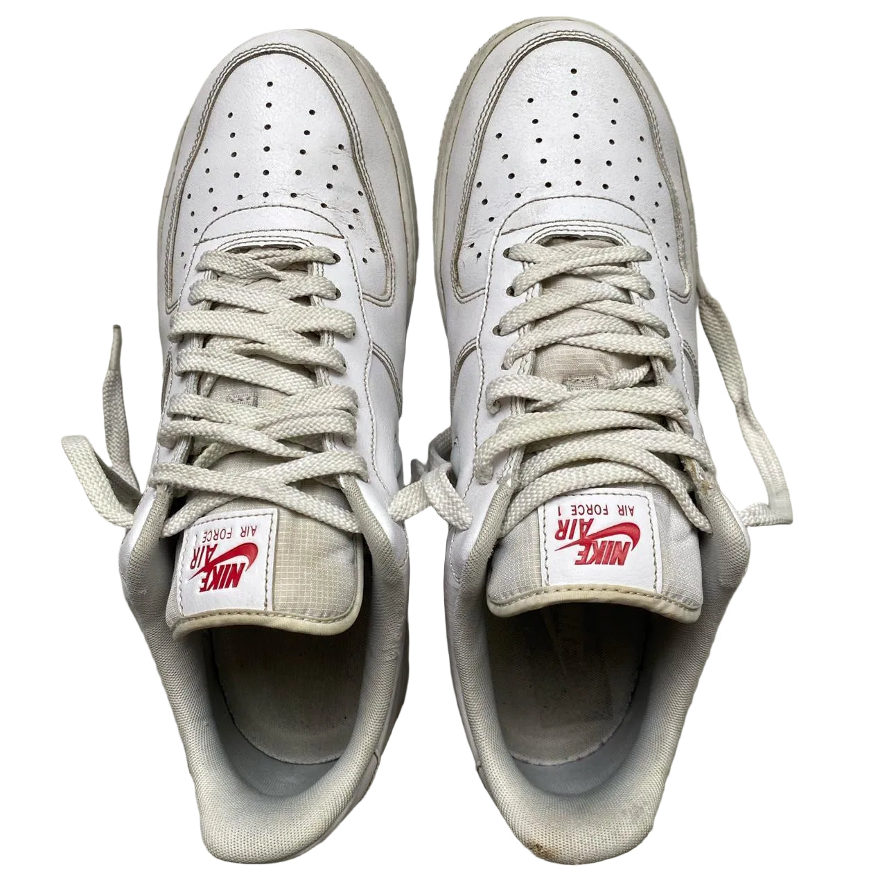 Nike Air Force 1 Jewel White and Red (UK 10)