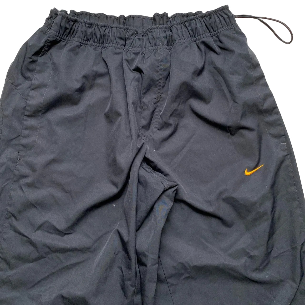 Nike Shox Black and Orange Vintage Shell Baggy Track Pant Bottoms (L)