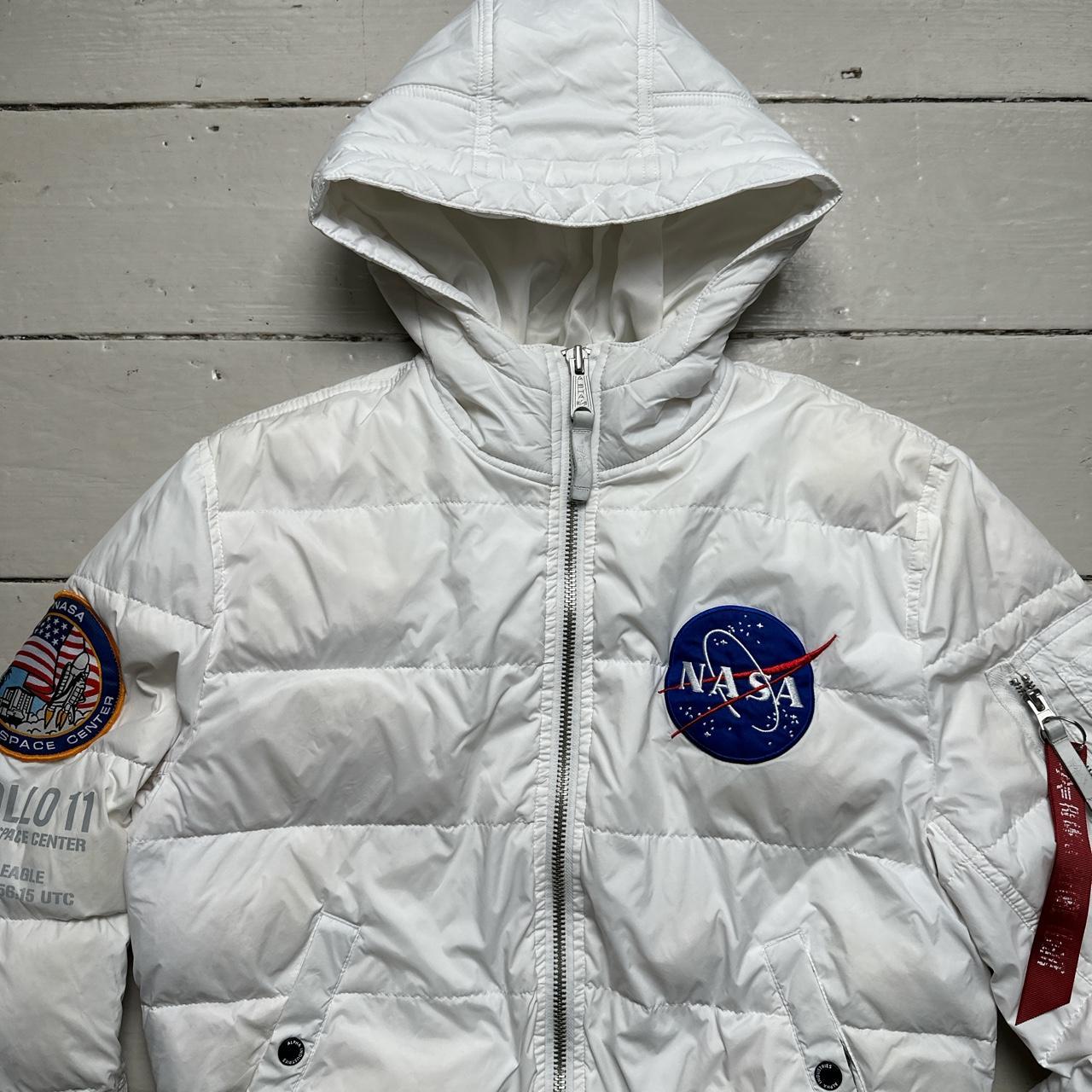 Alpha Industries White Puffer Bomber Jacket White