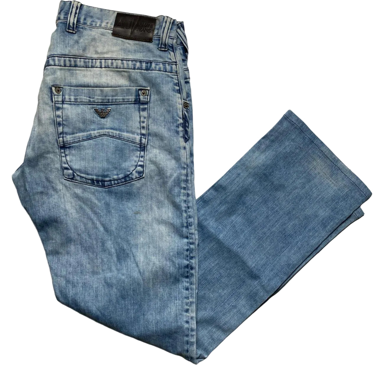 Armani J08 Vintage Light Blue Baggy Jeans (34W)