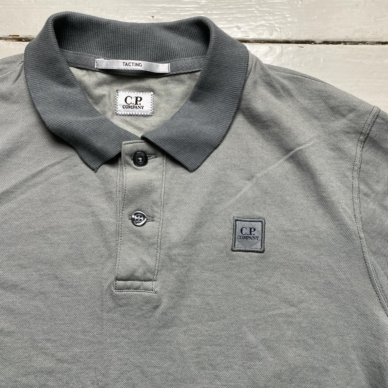 CP Company Grey Long Sleeve Polo Shirt
