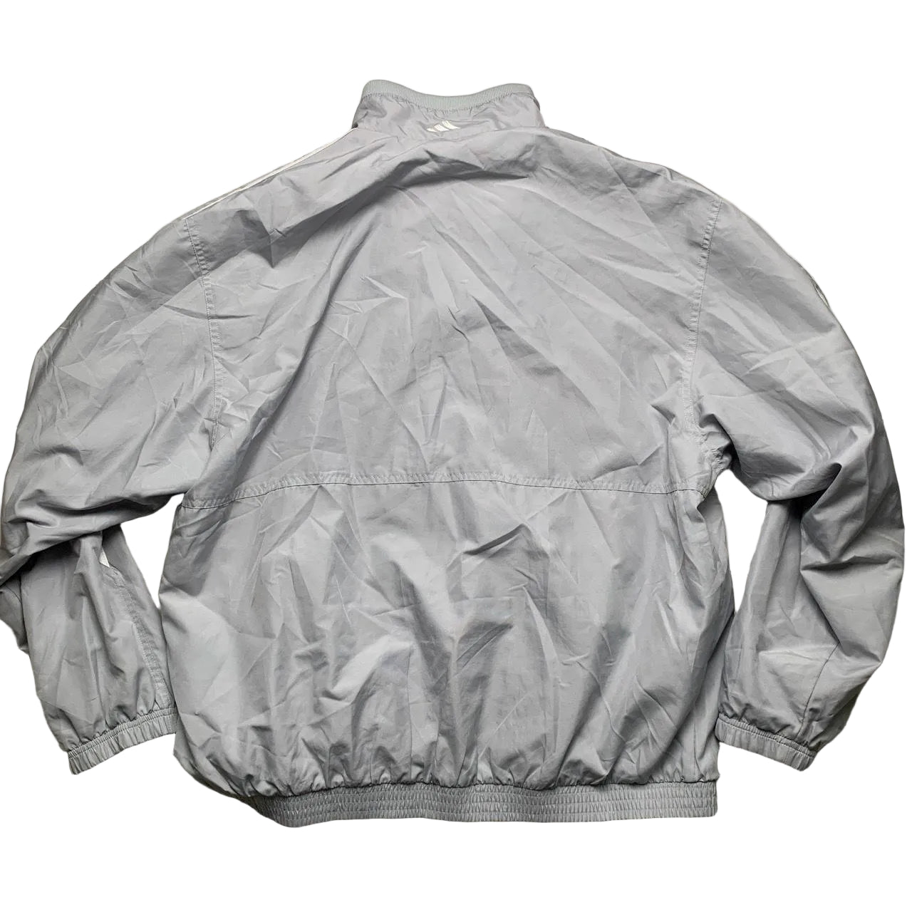 Adidas Vintage Silver Grey and White Shell Tracksuit Jacket (L)