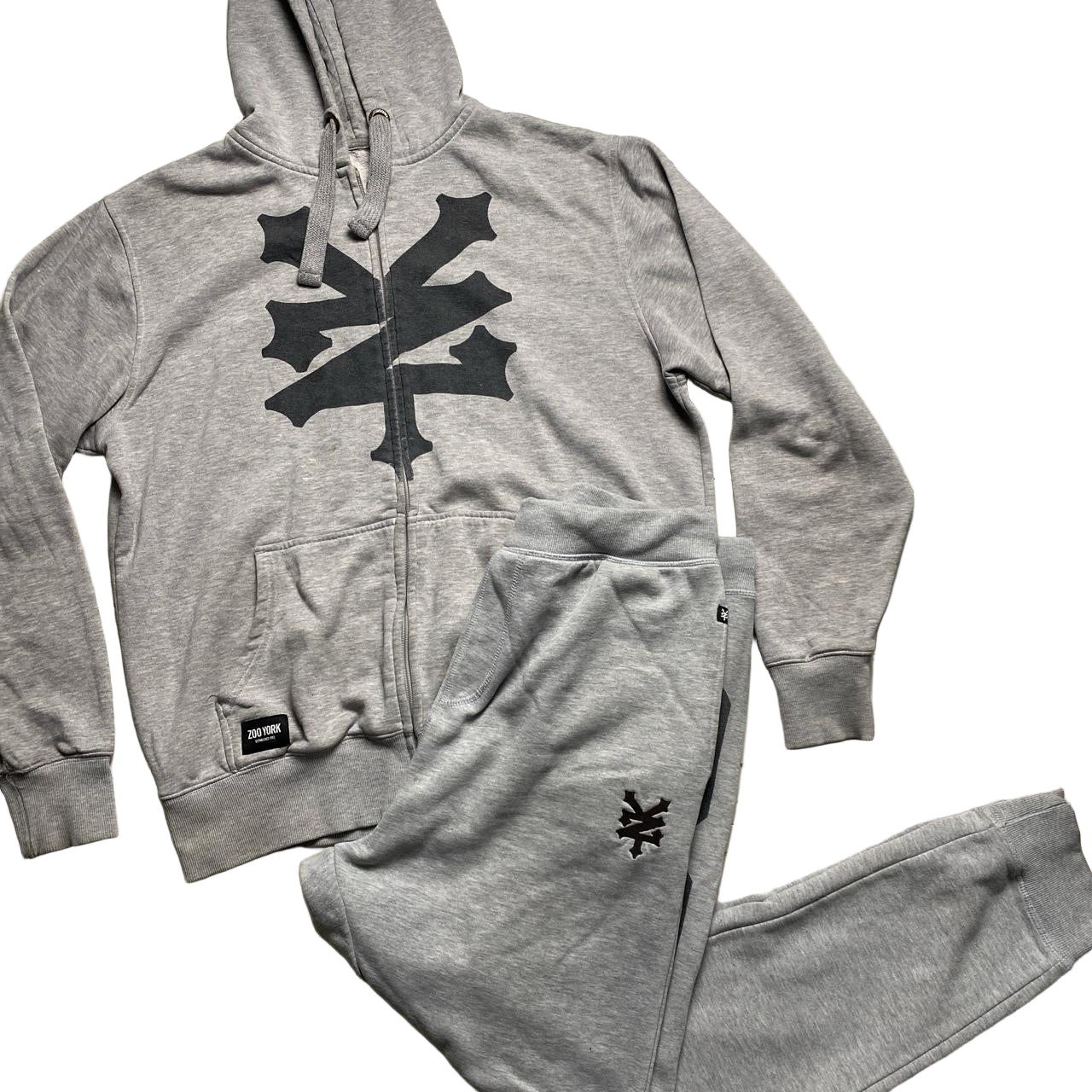 Zoo York Full Grey and Black Vintage Tracksuit (L)