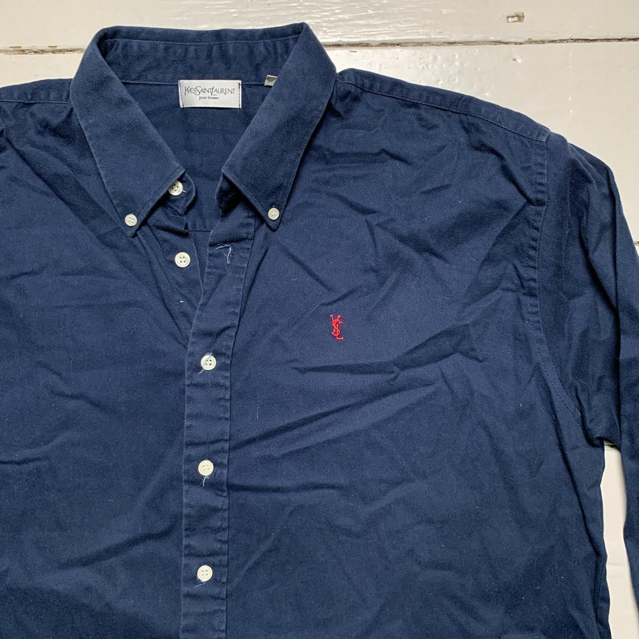 YSL Yves Saint Laurent Vintage Navy Shirt