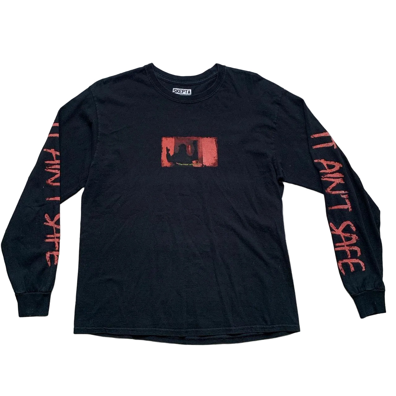 Skepta It Aint Safe Long Sleeve Black T Shirt (L)