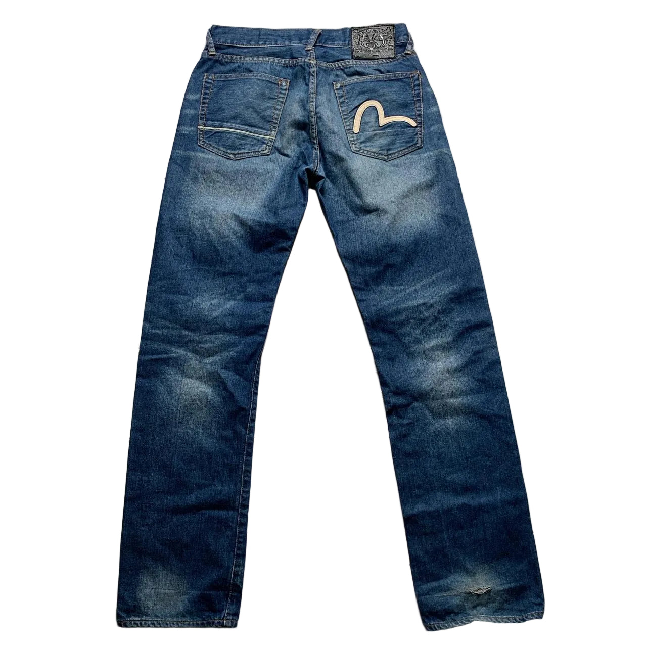 Evisu Vintage Light Blue White Daicock Swoosh Jeans (30W)