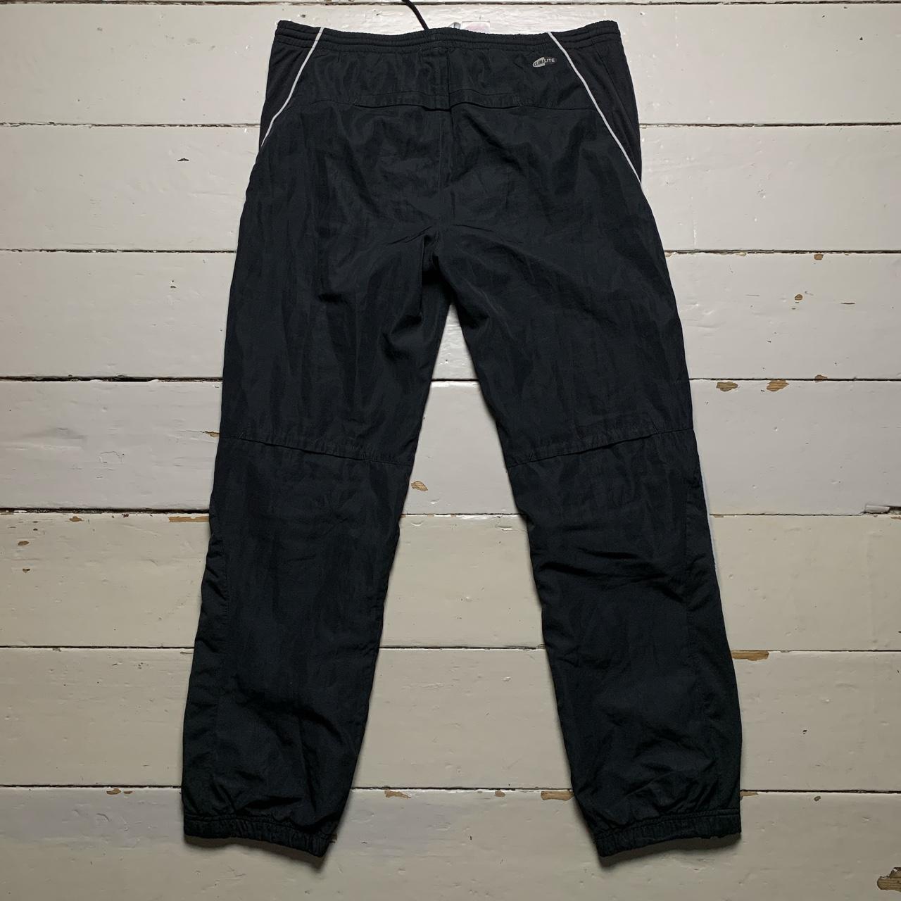 Adidas Climalite Vintage Baggy Black and White Shell Track Pant Bottoms