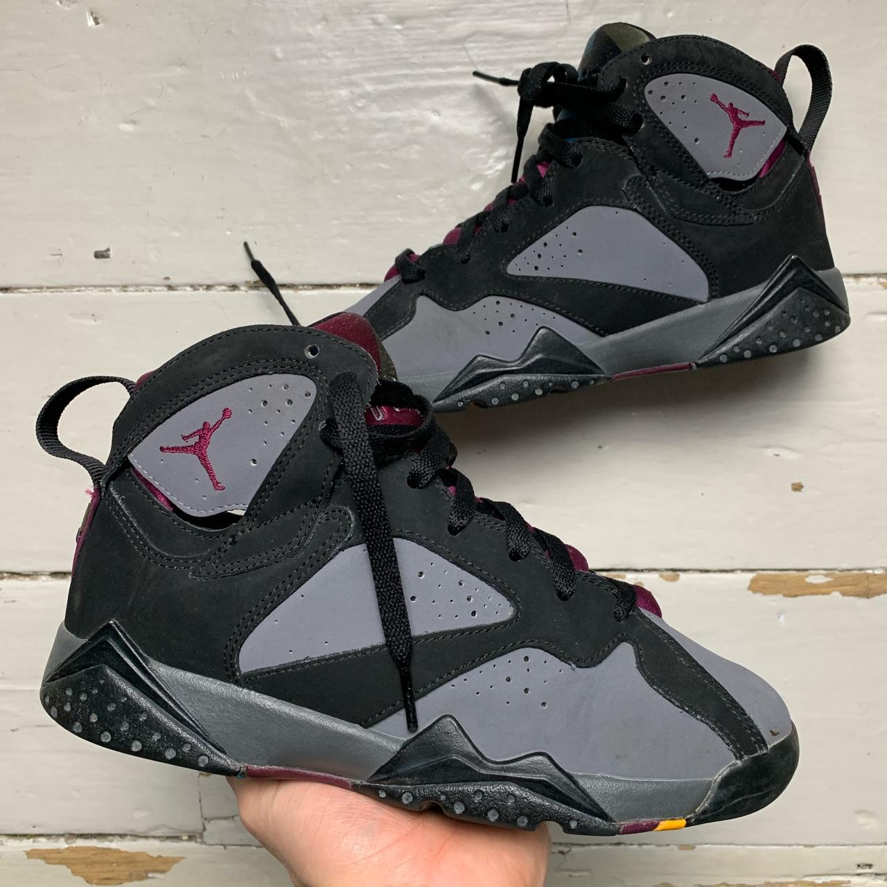 Jordan 7 Bordeaux Grey Black and Purple Wear Garson