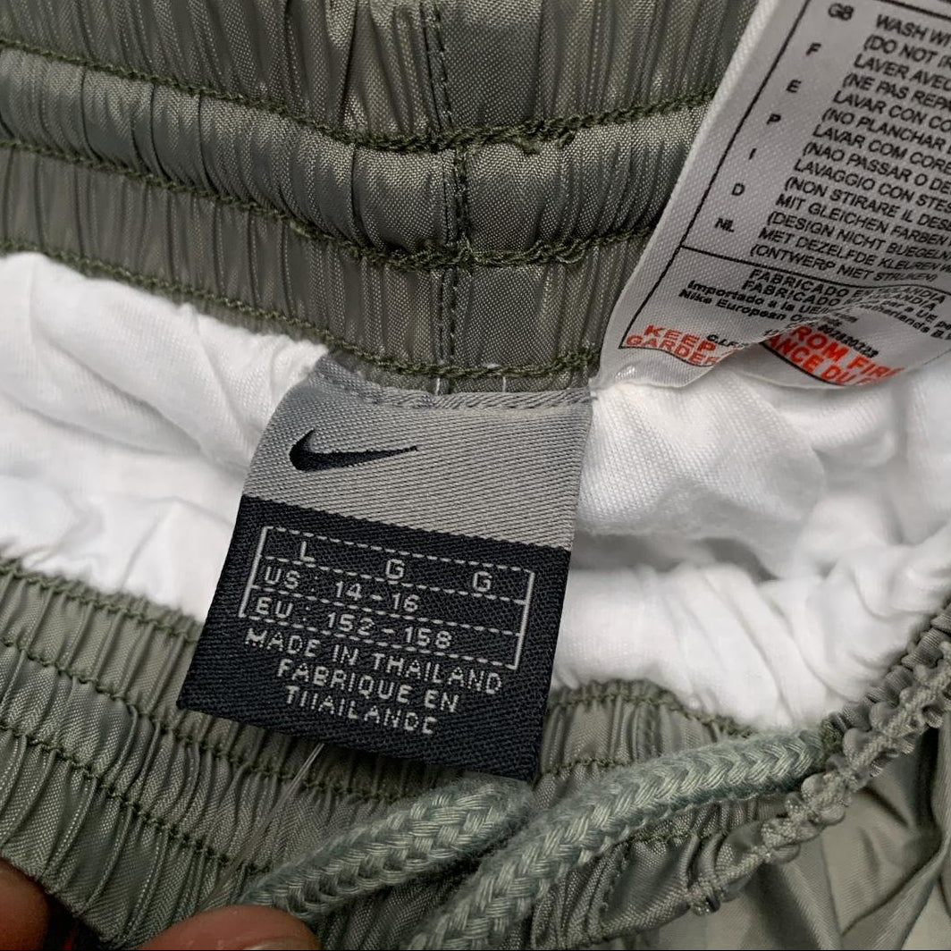 Nike Swoosh Vintage Shell Track Pant Baggy Bottoms Khaki Green (26W)