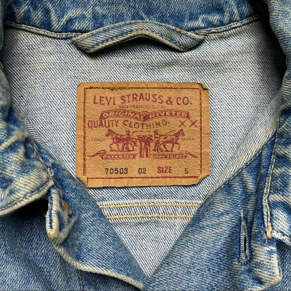 Levis 70503 Light Blue Vintage Sleeveless Denim Jacket Gilet (S)