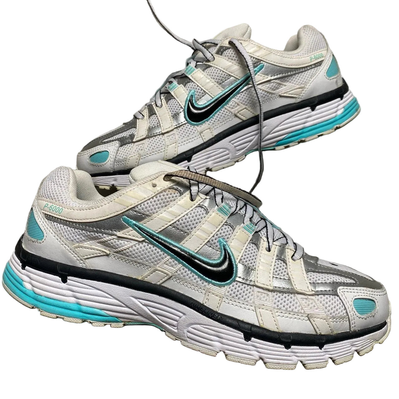 Nike P-6000 White Black and Blue Trainers (UK 7)
