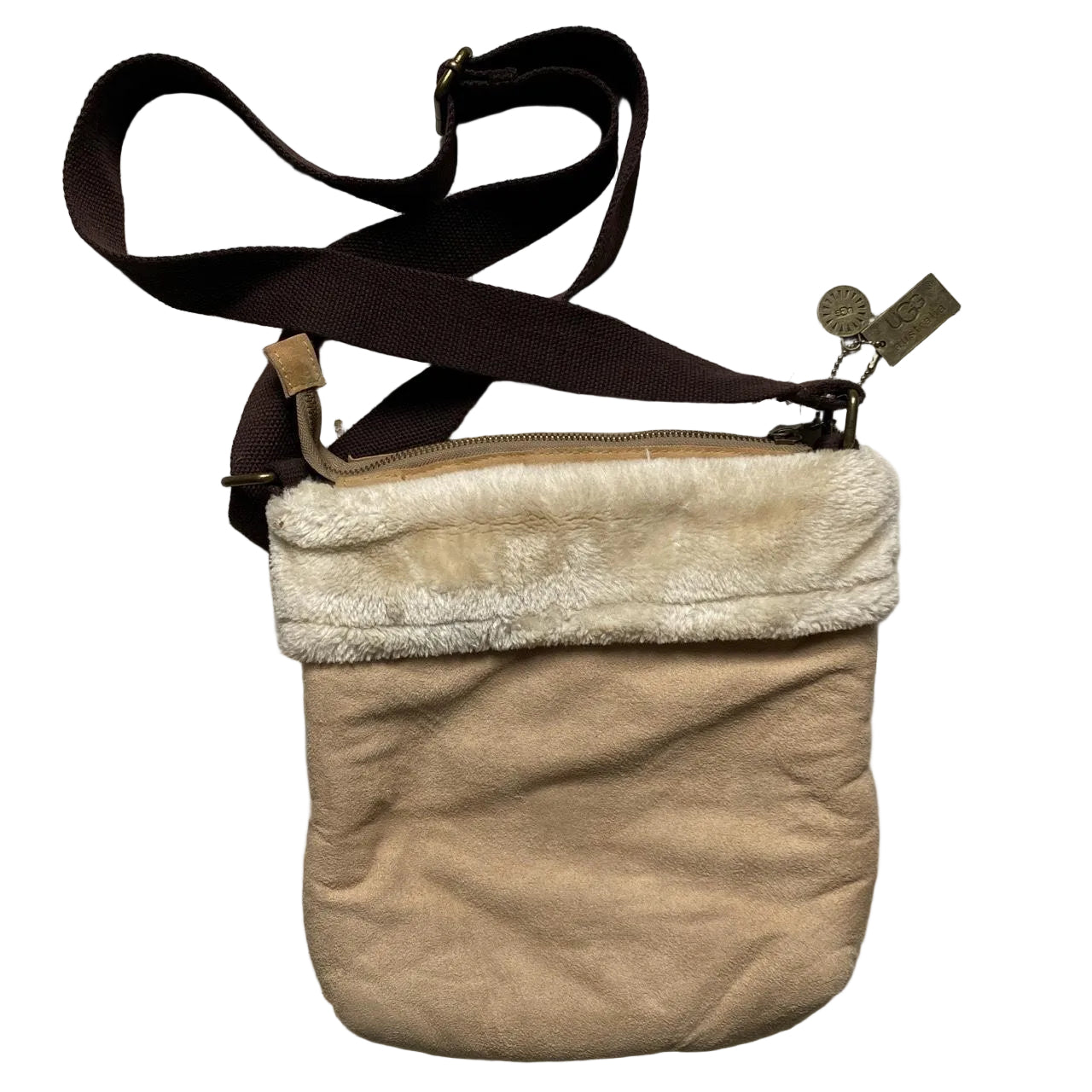 UGG Fur Trim Pouch Messenger Bag