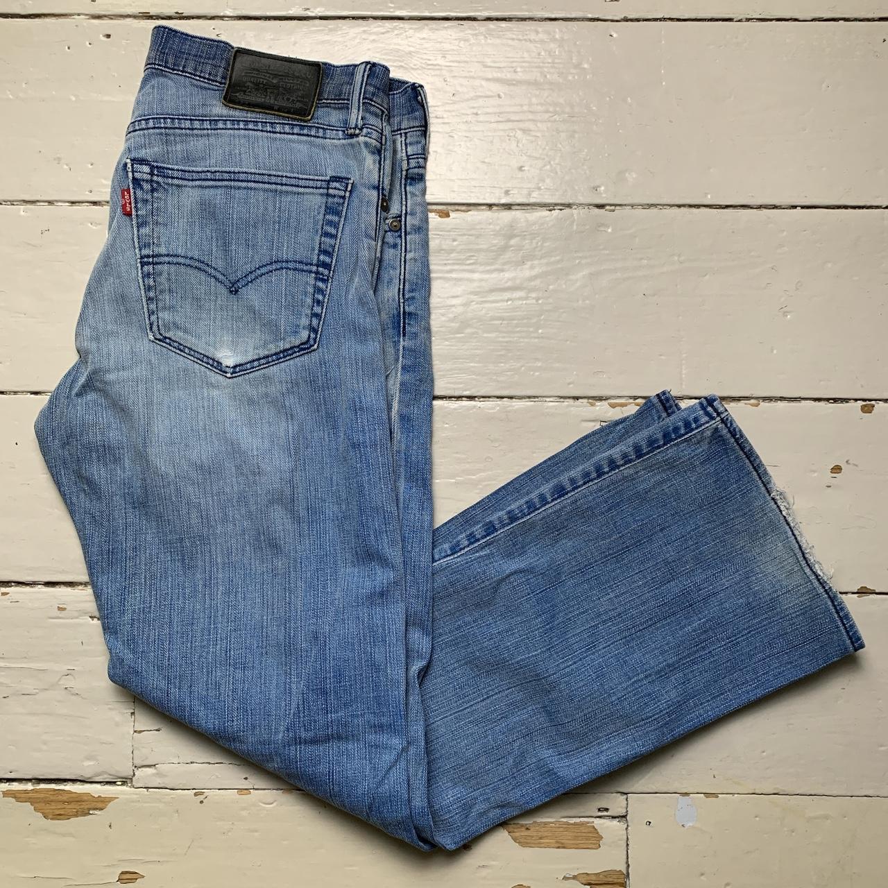 Levis 527 Distressed Light Blue Jeans
