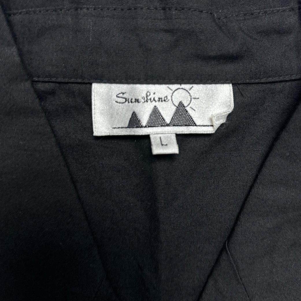 Y2K Japanese Vintage Dragon Black Yellow and Blue Short Sleeve Shirt (L)