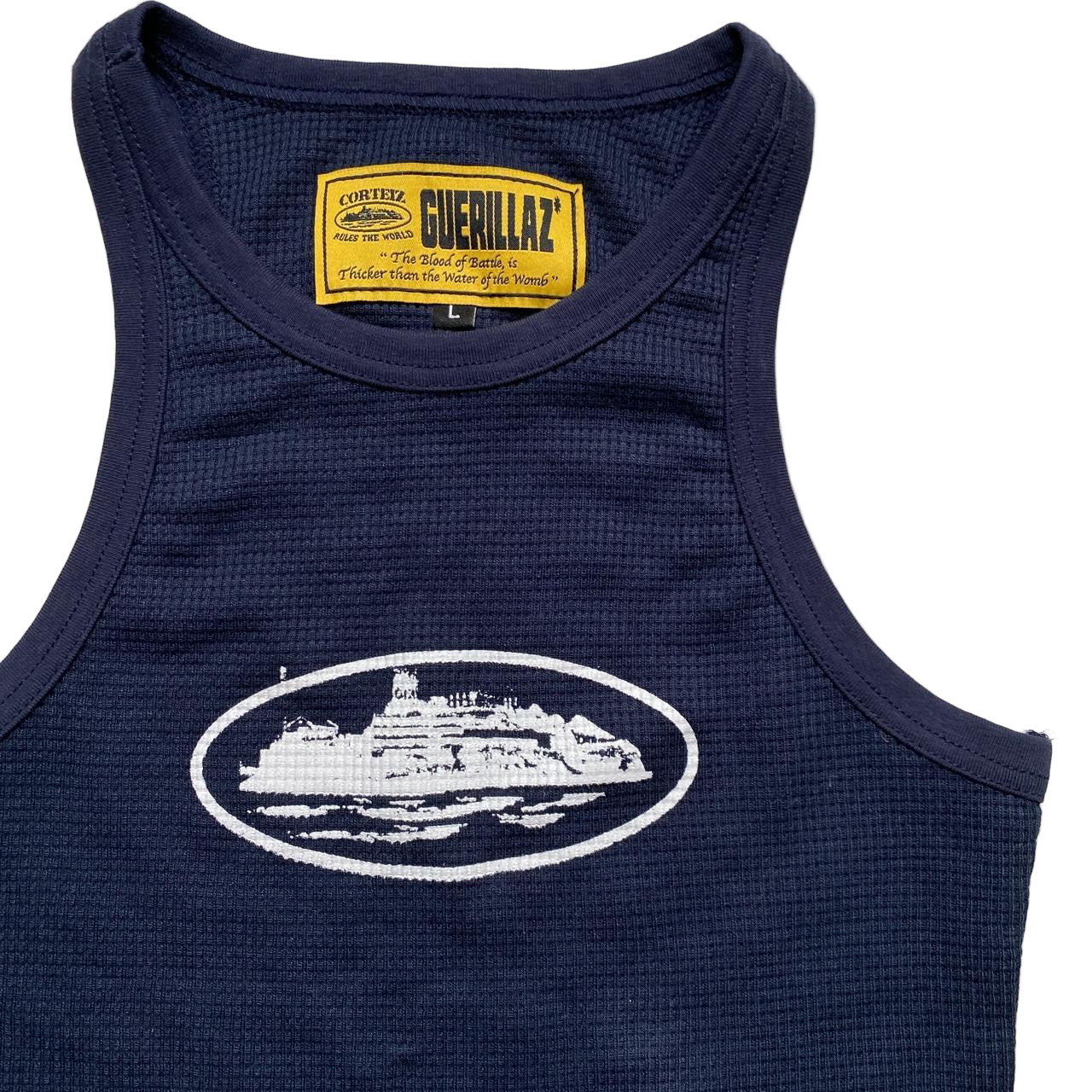Corteiz Navy and White Womens Vest Tank Top (L)