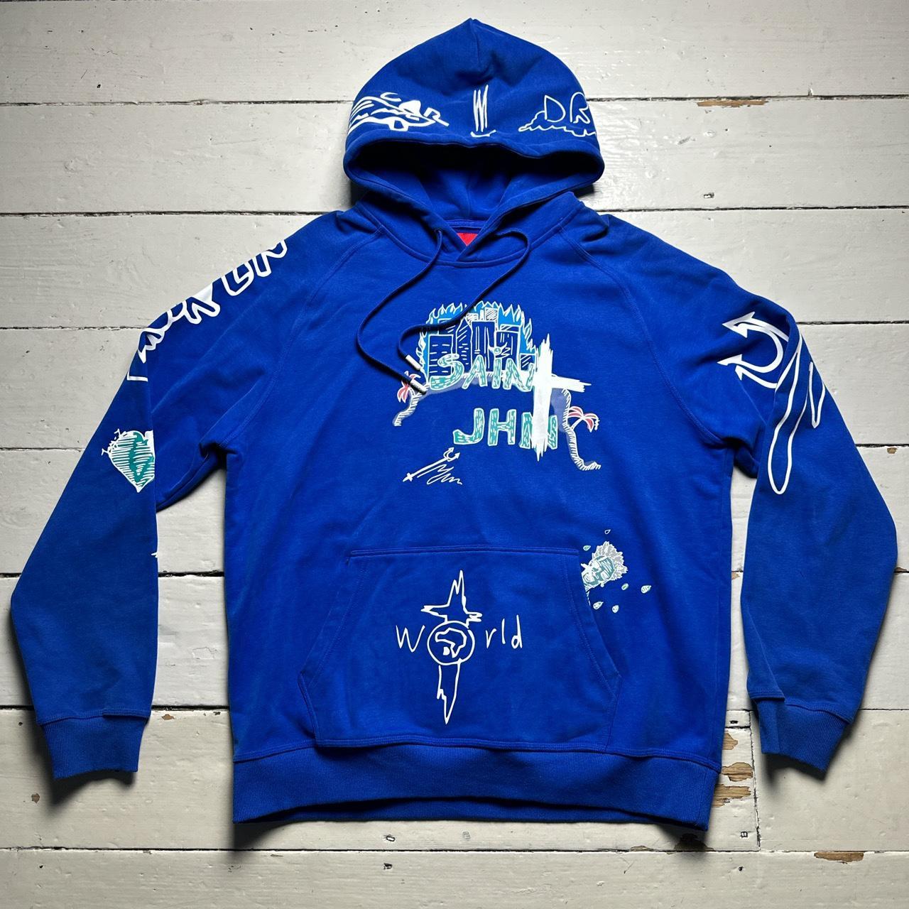 Cult Saint John Blue and White Hoodie