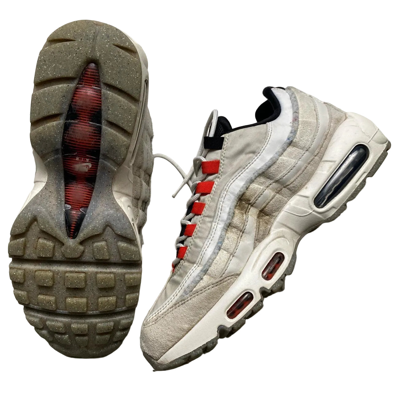 Nike Air Max 95 Light Bone Habanero Red (UK 8)