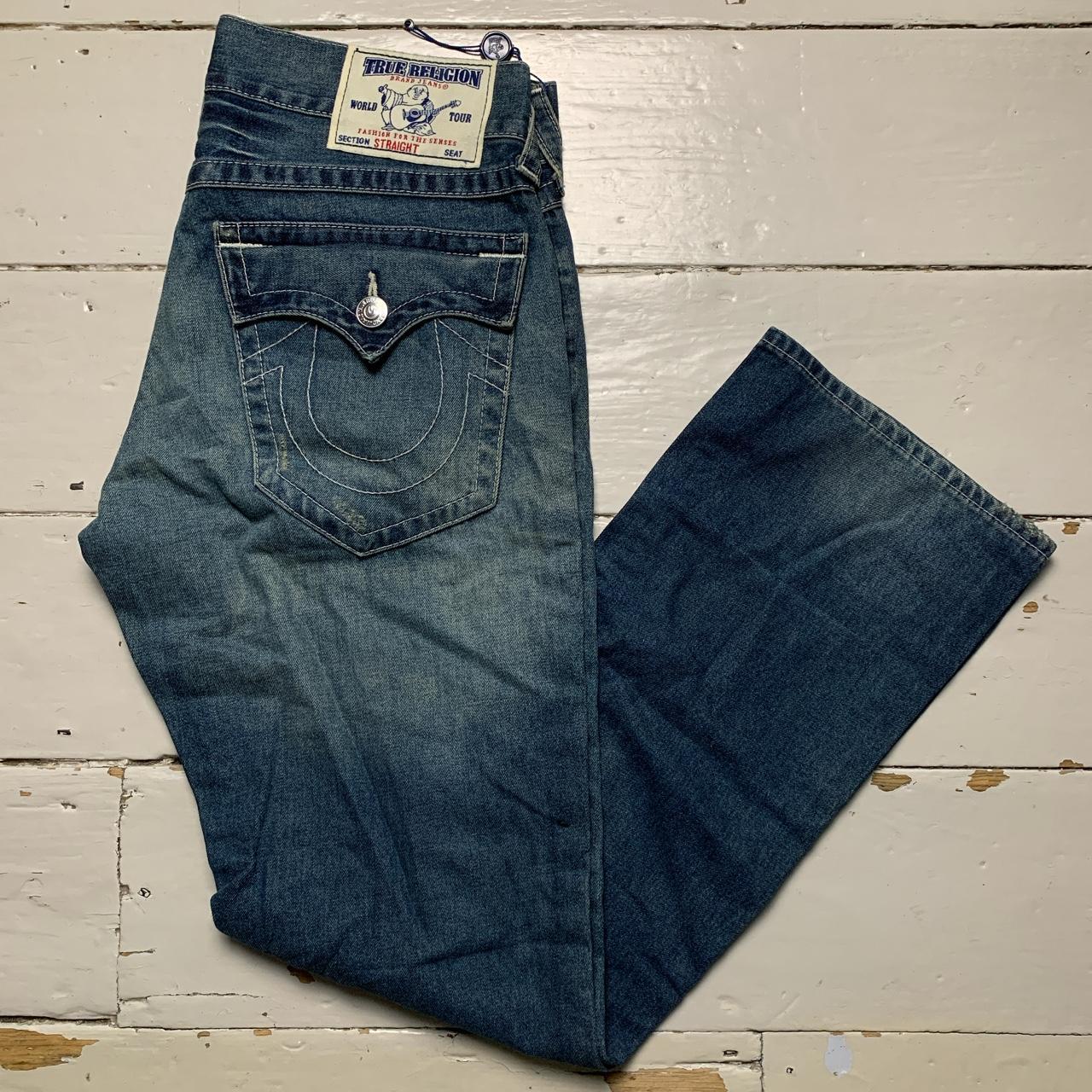 True Religion Straight Stitch Blue Jeans